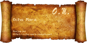 Ochs Mara névjegykártya